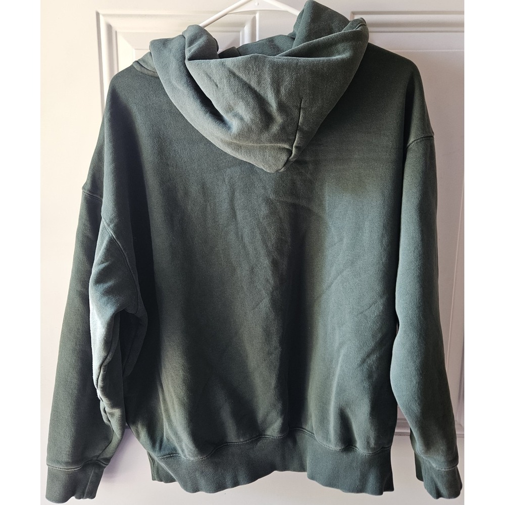 PacSun Green Pullover Hoodie XS Minimal Basic Fleece Sweatshirt - Picture 3 of 4